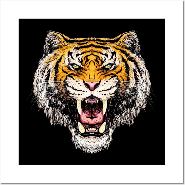 Roaring Tiger Wall Art by Tapan